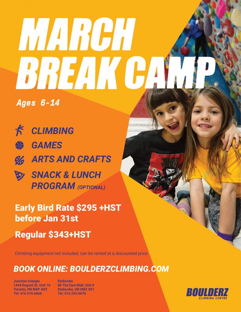 March Break Camp 2020 - Boulderz